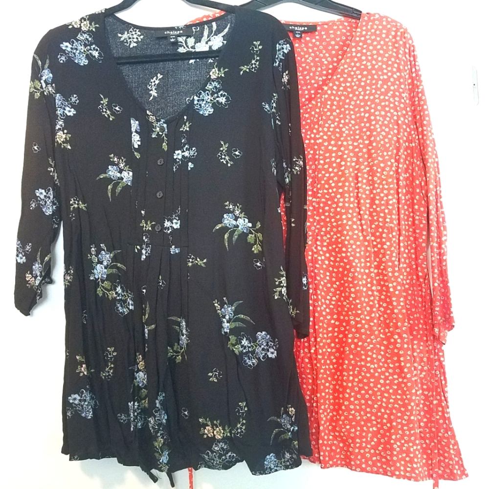 18/20 Chelsea Tie-Back Tunics, Set of 2 Tops